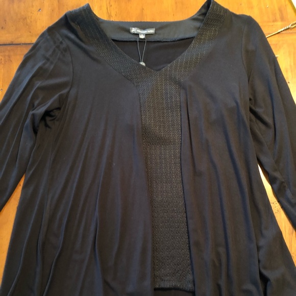 NWT Adrianna Papell size S blk 3/4sleeve blouse - Picture 1 of 4